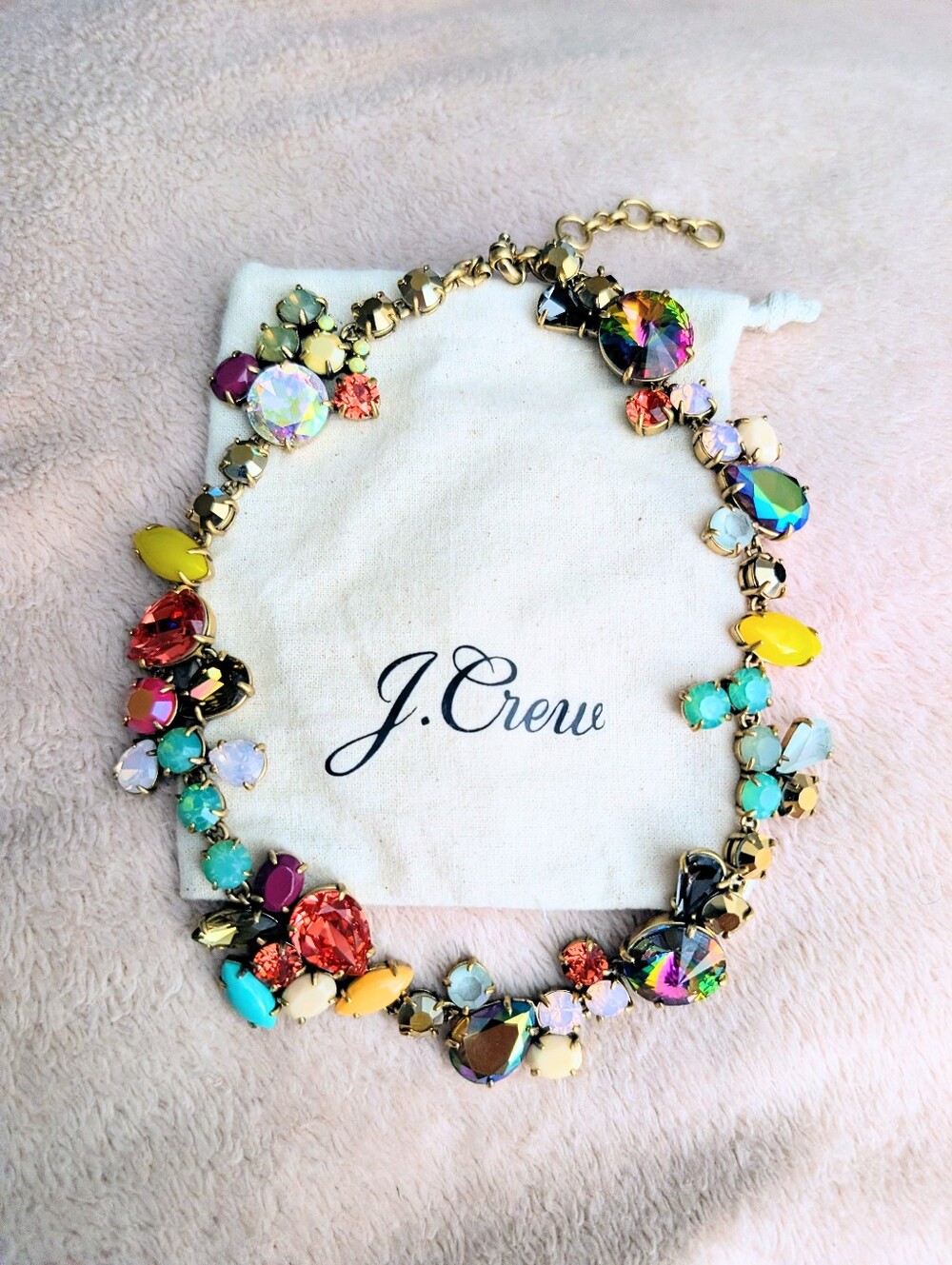 J.Crew Crystal Foliage Botanical Cluster Necklace